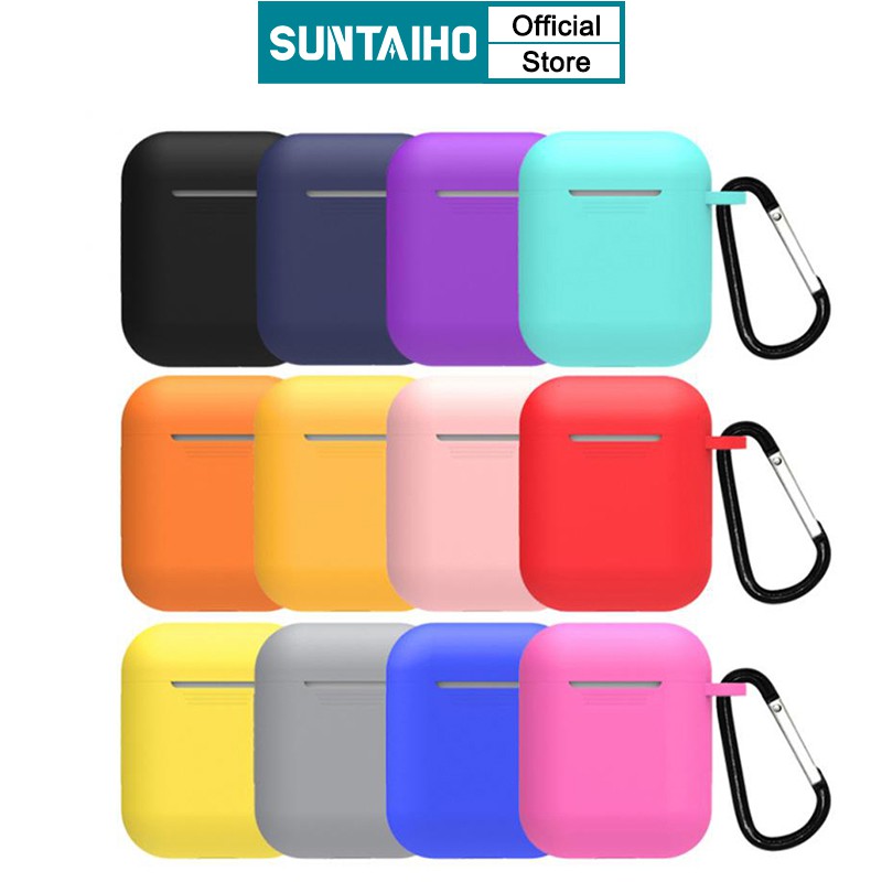 Vỏ Bọc Suntaiho Bằng Silicone Mềm Mini Chống Sốc Bảo Vệ Hộp Sạc Tai Nghe for Airpods 1/2 Pro 3