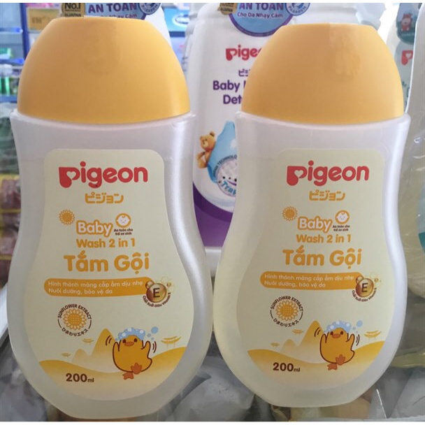 Tắm gội 2in1 Pigeon dịu nhẹ Hoa Hướng Dương 200ml