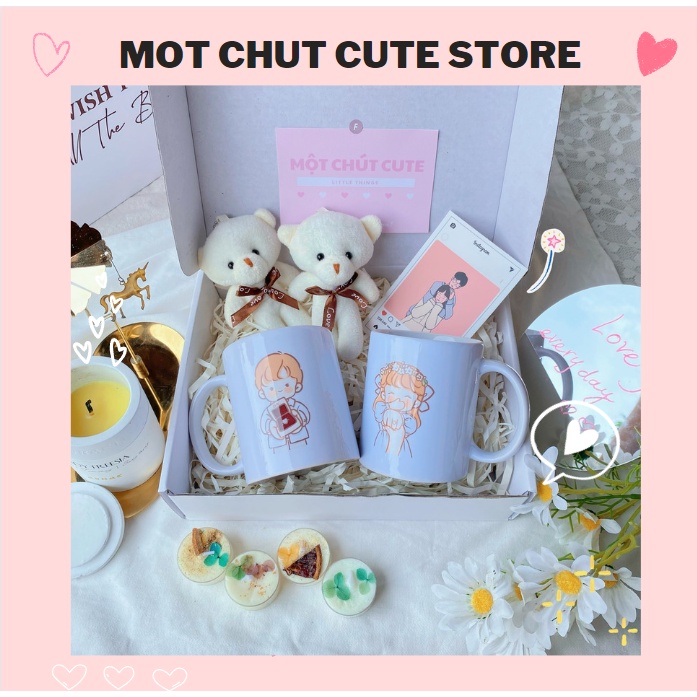 Set quà tặng Cốc đôi cầu hôn, tỏ tình tặng sinh nhật,Valentine, 6/4 dành cho người yêu - Một chút cute Store