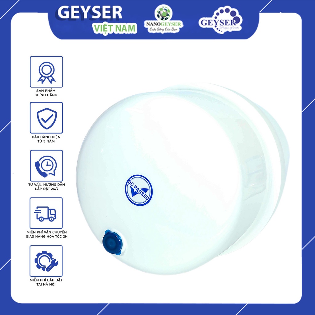 Bình áp máy lọc nước kèm van, dùng cho tất cả dòng máy RO, Karofi, Kangaroo, Aqua, Sunhouse...