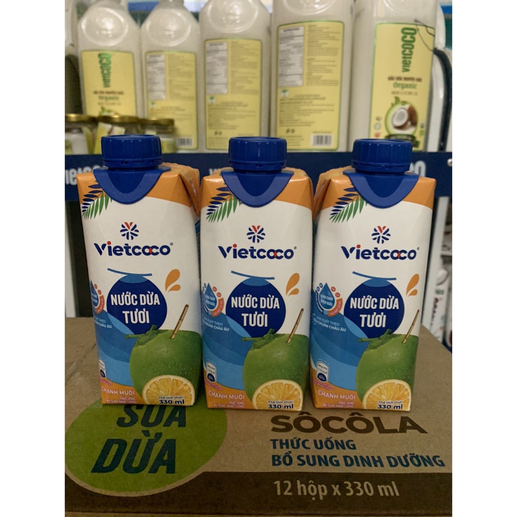 ( Mua 10 tặng 1) Nước Dừa / Sữa Dừa Nguyên Chât Vietcoco 330ml