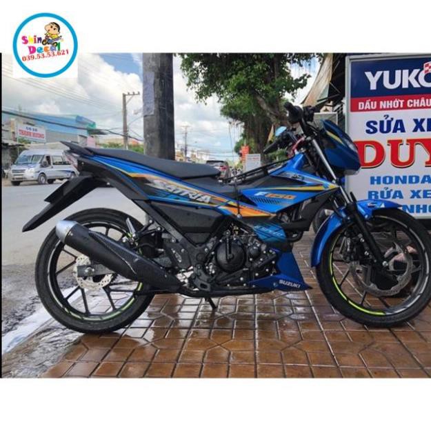 Tem rời Satria 150 dán xe xanh gp