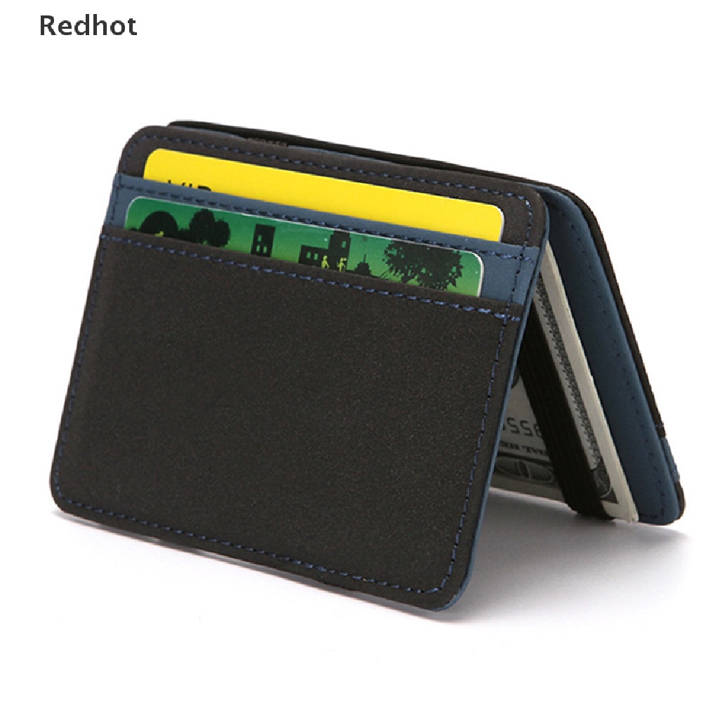 &lt; Redhot &gt; Ví Da Đựng Tiền Dây Thun Mỏng Có Kẹp Tiền Thần Kỳ Dành Cho Nam