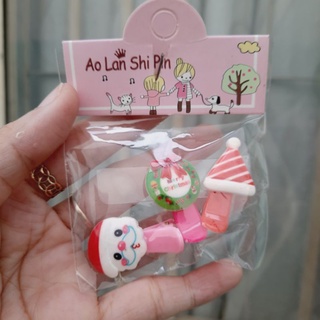 Set 3 kẹp tóc mỏ vịt noen cho bé gái