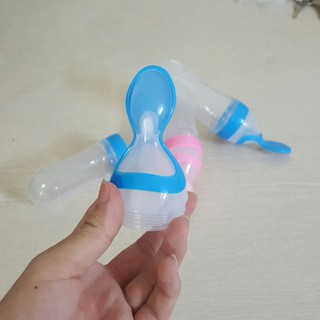 Bình thìa ăn dặm silicon cao cấp cho bé