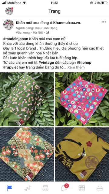 Khăn tay nam nữ Nhật Bản chuẩn