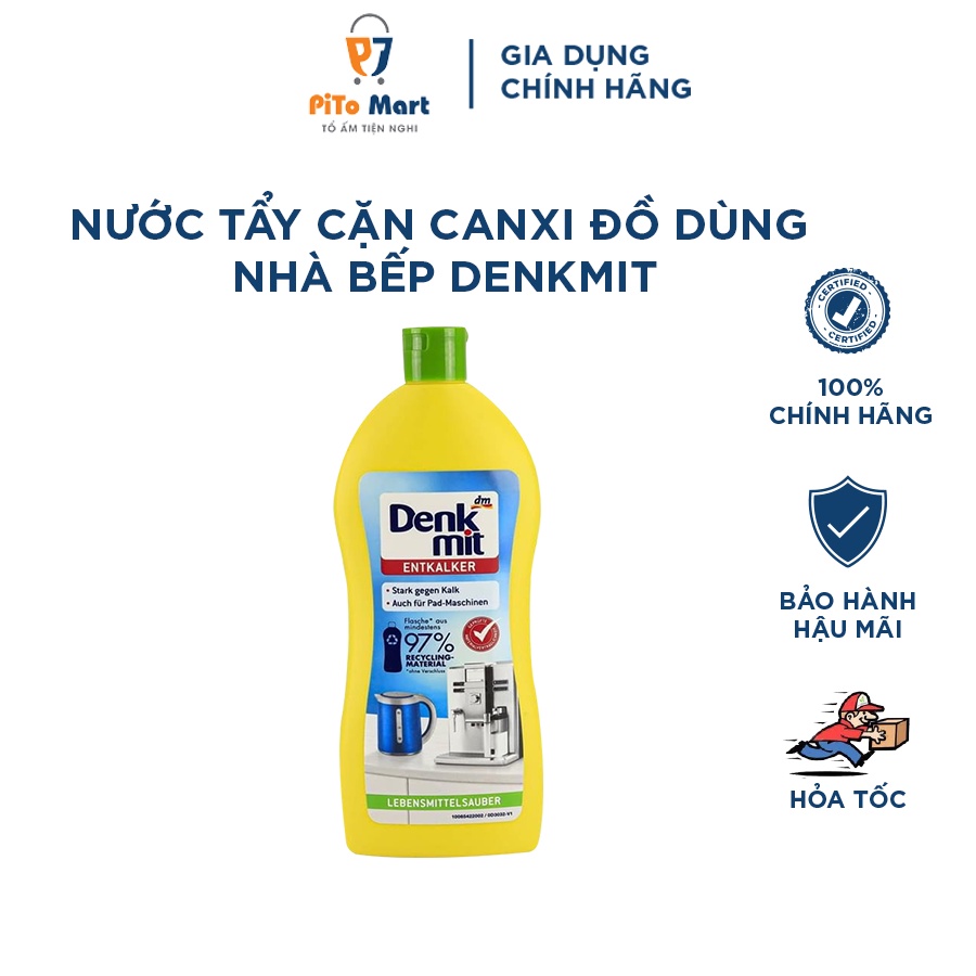 Dung dịch tẩy cặn Canxi Denkmit chính hãng Đức cho bình nước, ấm siêu tốc, đồ inox, máy pha cafe 250ml