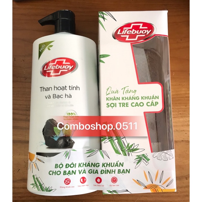 Sữa tắm Lifebuoy matcha & khổ qua, than hoạt tính & bạc hà chai 850g | BigBuy360 - bigbuy360.vn