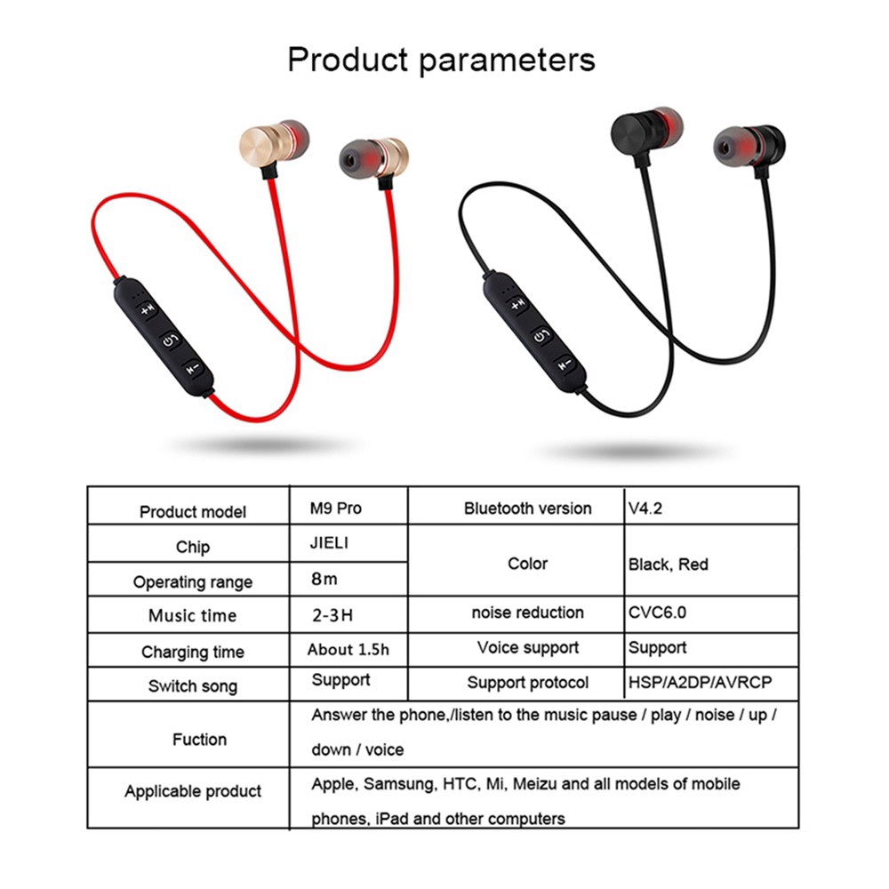 Tai Nghe Bluetooth Thể Thao Từ Tính Cho Điện Thoại