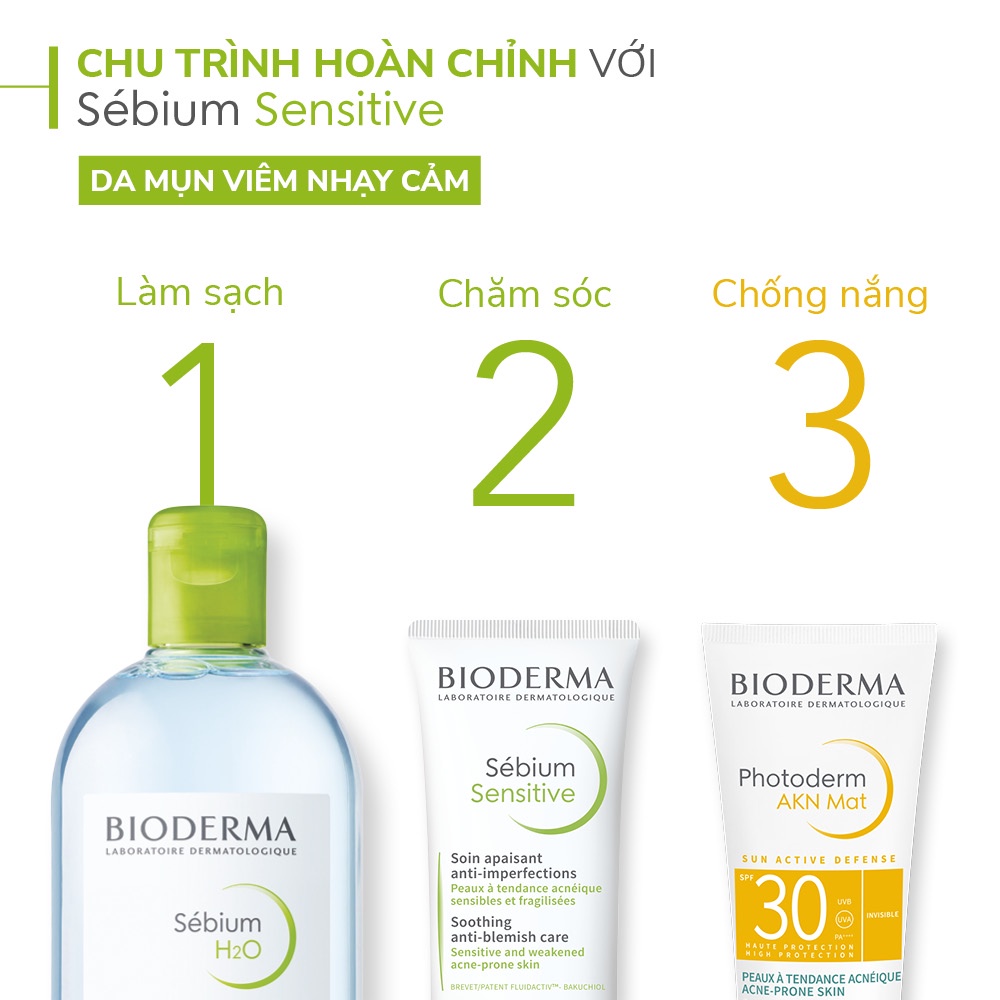 Kem dưỡng giảm mụn viêm nhạy cảm Bioderma Sebium Sensitive - 5 ml