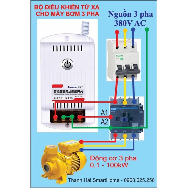 Công tắc điều khiển từ xa Honest HT-9380KG-1 , Remote, Pin Remote