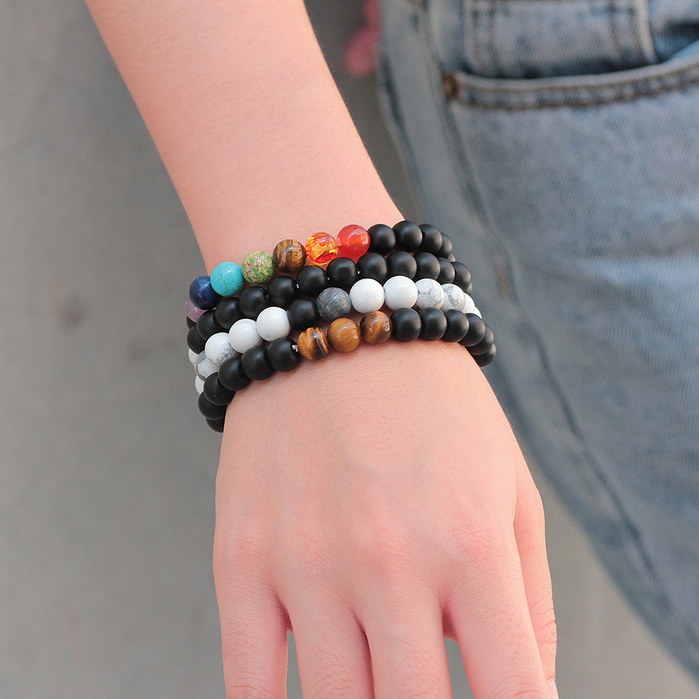 Vòng Tay Đá Ngọc Lam Trắng Đen Nhiều Màu Sắc | BigBuy360 - bigbuy360.vn