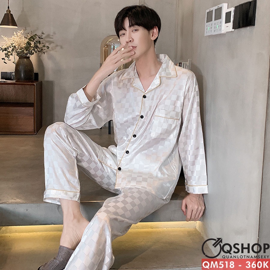 Bộ đồ pijama nam quần dài, tay ngắn QSHOP QM518
