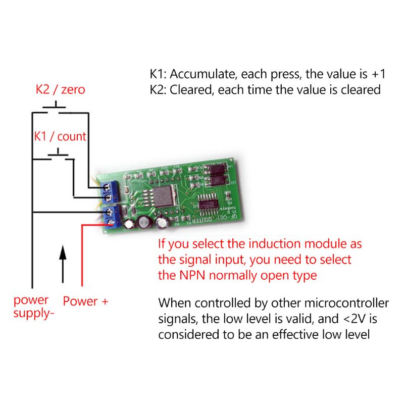 Mô-đun Kích Hoạt Đếm Số 4-Bit Màu Đỏ 0.56in Cho DC 4.0V-40V