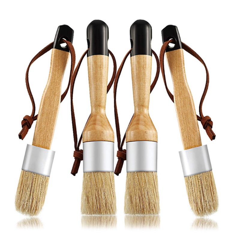 Set 4 Cọ Vẽ Tranh Đầu Tròn &amp; Phẳng Tự Nhiên