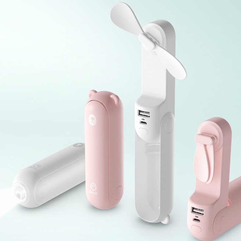 Quạt sạc mini cầm tay cao cấp Ringke F8 Little Bear