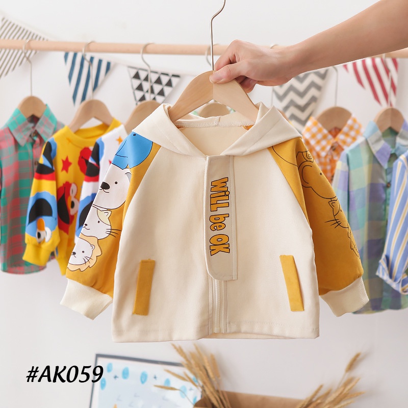 Áo khoác cho bé, áo khoác trẻ em , cho bé từ 6 tháng đến 4 tuổi họa tiết gấu xinh, hàng chính hãng cao cấp  AK059