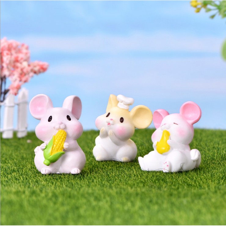 Mô hình đàn chuột Hamster ham ăn chơi game vui nhộn cho các bạn trang trí tiểu cảnh, terrarium, móc khóa, DIY