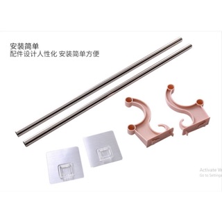 GIÁ TREO KHĂN NHÀ TẮM GẮN TƯỜNG INOX