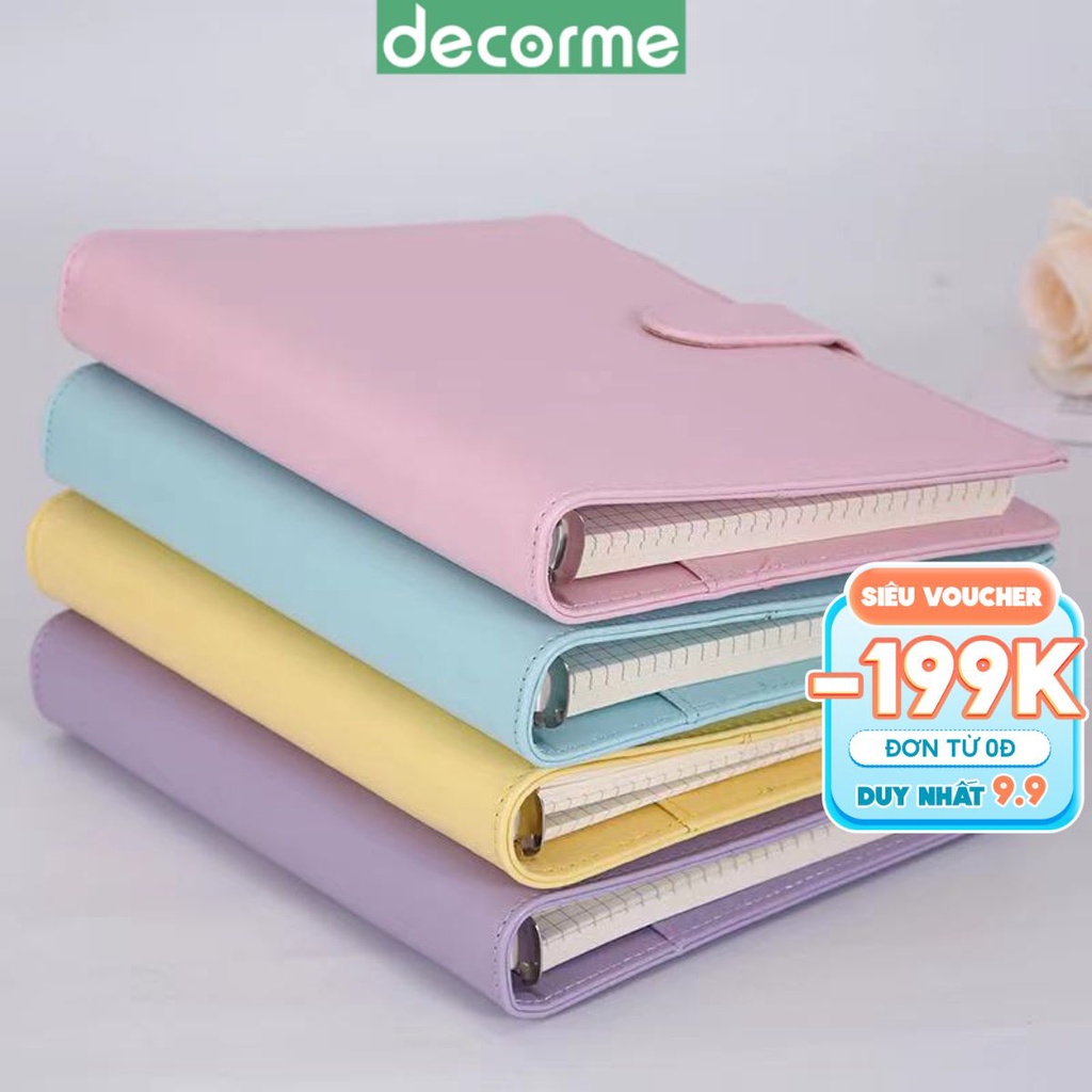 Decorme Bìa sổ da A5, A6 CHƯA KÈM GIẤY bìa còng trơn planner phụ kiện văn phòng phẩm