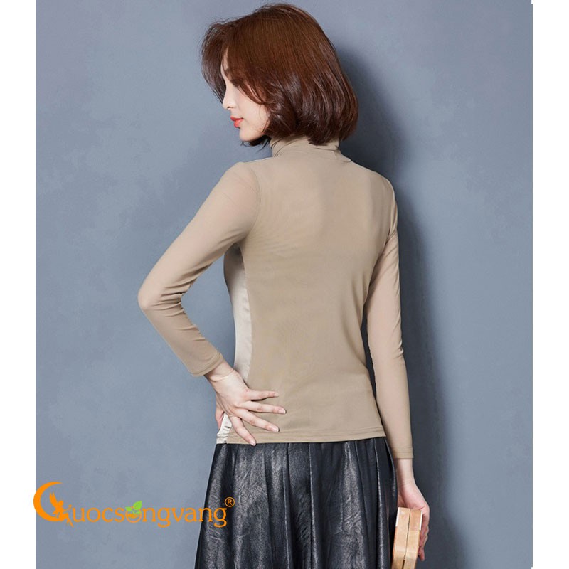 Áo kiểu nữ dài tay áo nữ cổ lọ dáng ôm GLA249 Cuocsongvang