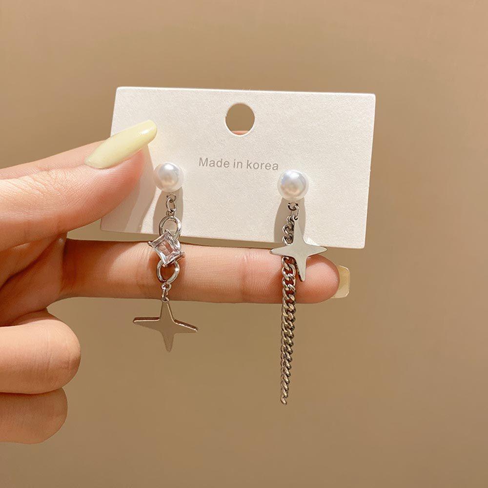 Bông Tai Thiết Kế Bất Đối Xứng Phong Cách Cổ Điển Cho Nữ|Hoa Tai Dáng Dài Hình Giọt Nước Thời Trang Cho Nữ