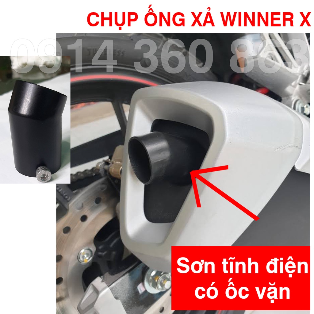 Chụp pô Winner X Sơn tĩnh điện, Chụp nối ống xả CBR150R, CB150X
