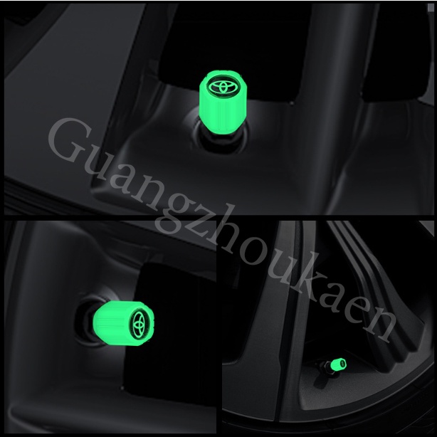 Kaen Nắp van lốp 4 mảnh Loại phát sáng cho xe máy Xe đạp Xe điện Xe ô tô Toyota Raize Corolla Cross Vios Veloz Innova Camry Hilux Yaris Fortuner Wigo Altis RAV4 Avanza Hiace