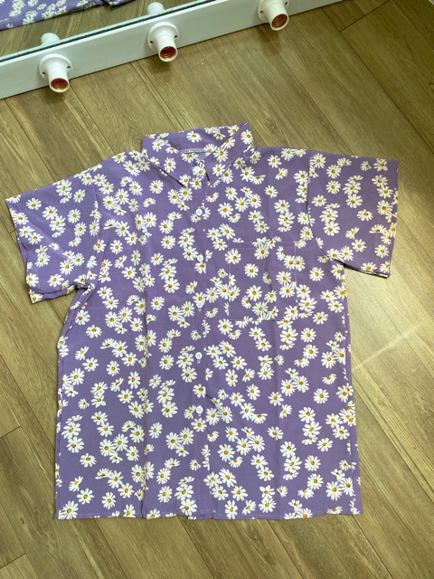 áo sơ mi hoa cúc tay ngắn thời trang