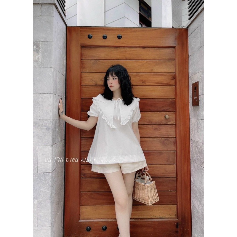 Áo sơ mi thô cổ lá