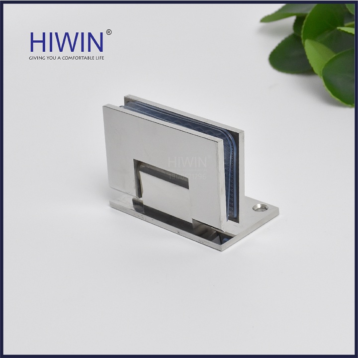 Bản lề phòng tắm kính 90 độ kính tường đế lệch cạnh thẳng chất liệu inox 304 mặt gương HIWIN HG-008 (dày 5mm)