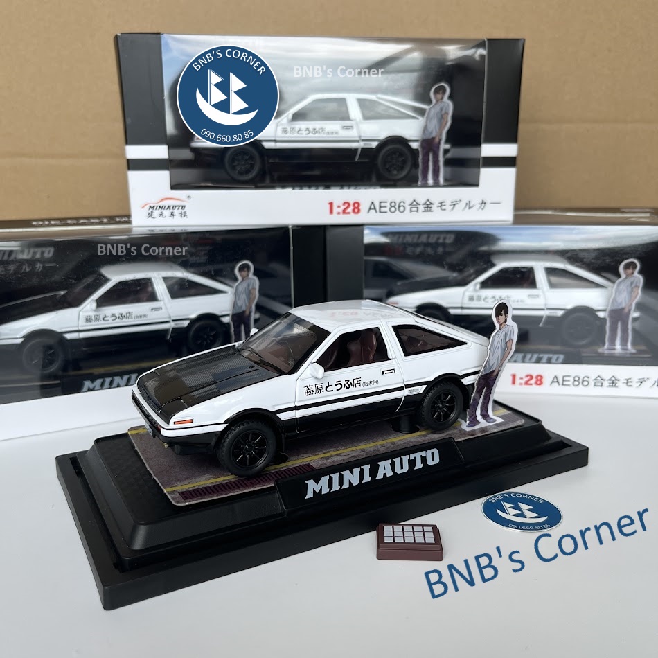 Mô hình xe 1:28 Toyota AE86 Initial D hãng MiniAuto - phiên bản nâng cấp