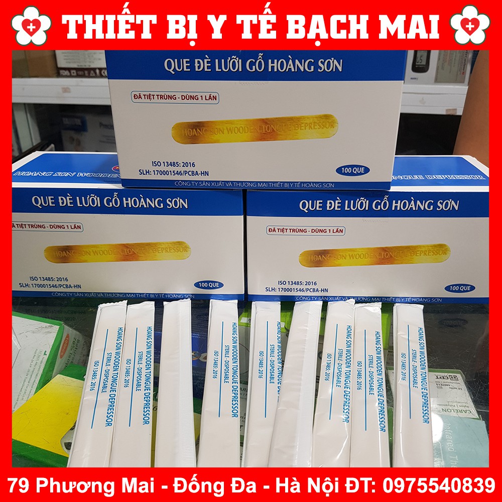 Que Đè Lưỡi Gỗ Đã Tiệt Trùng Từng Cái Hoàng Sơn