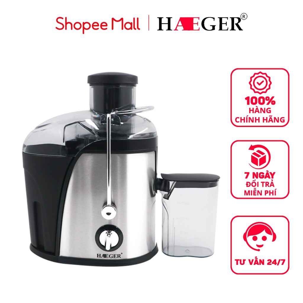 [Mã ELMALL10 giảm 10% đơn 500K] Máy ép hoa quả nhanh HAEGER HG-2805 Công Xuất 250w