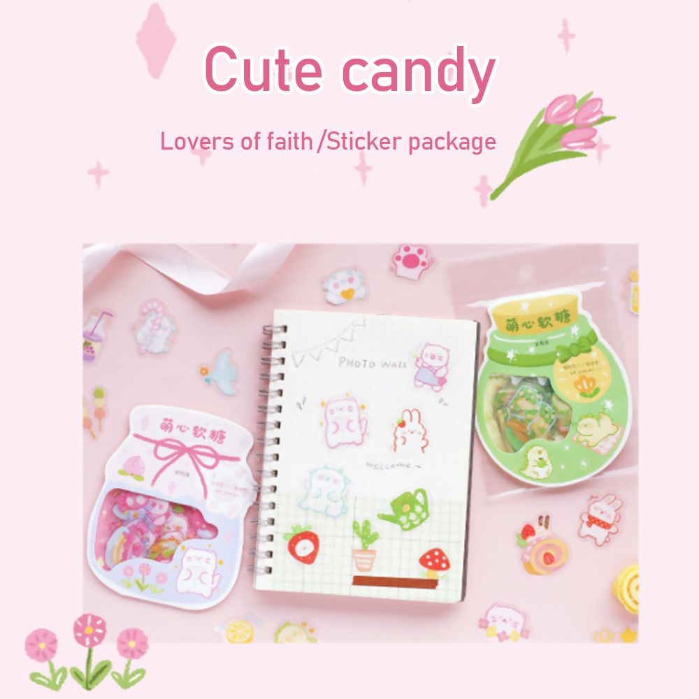 Gói 45 Miếng Dán Hình Động Vật Dễ Thương Dùng Trang Trí Sổ Tay Diy