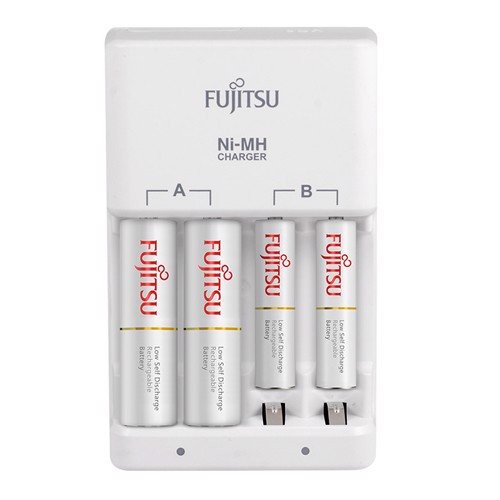 Bộ Pin và Sạc AA FUJITSU 1900mAh Made in Japan l Dock Sạc Nhanh Pin AA l hàng nội địa box Nhật - made in JAPAN