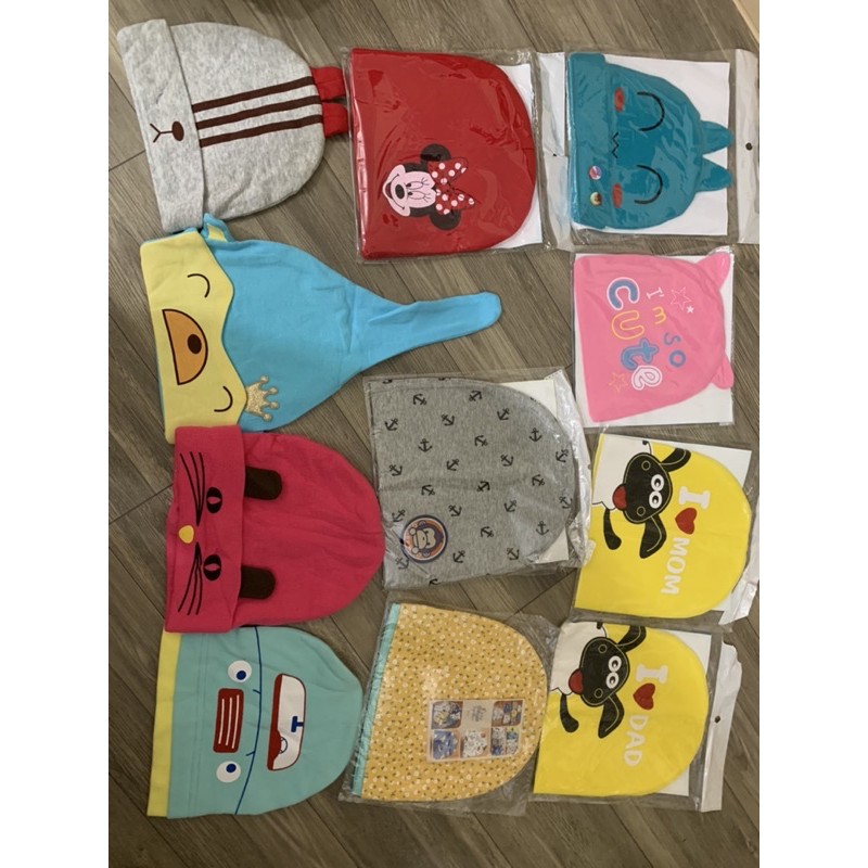 Combo 5 mũ cho bé (cả cotton và len)