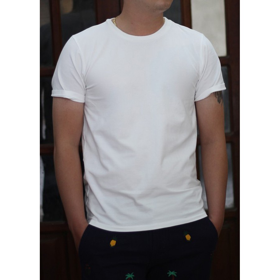 Áo Phông Nam Đen Dáng Vừa Chất Cotton Mát Thông Hơi Thoáng Khí Áo Thun Nam Áo Cộc Tay Nam