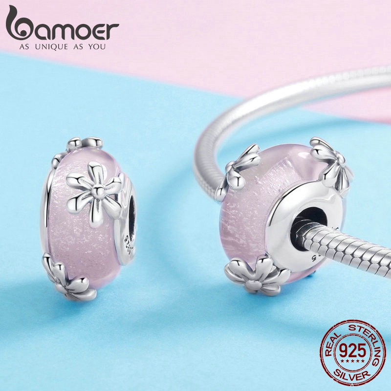 Hạt Charm Bamoer Chất Liệu Thủy Tinh Trang Trí Hoa Cao Cấp Dùng Làm Vòng Tay Xinh Xắn SCC860