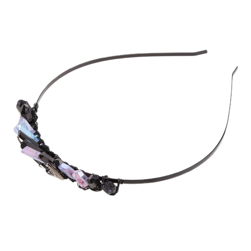 Flgo Băng Đô Cài Tóc Hình Mặt Trăng Pha Lê Nhiều Màu Phong Cách Vintage Cho Cô Dâu