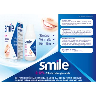 [CHÍNH HÃNG] Nước súc miệng SMILE - THẢO DƯỢC AN TOÀN CHO SỨC KHỎE Chống viêm nướu, sâu răng, hôi miệng