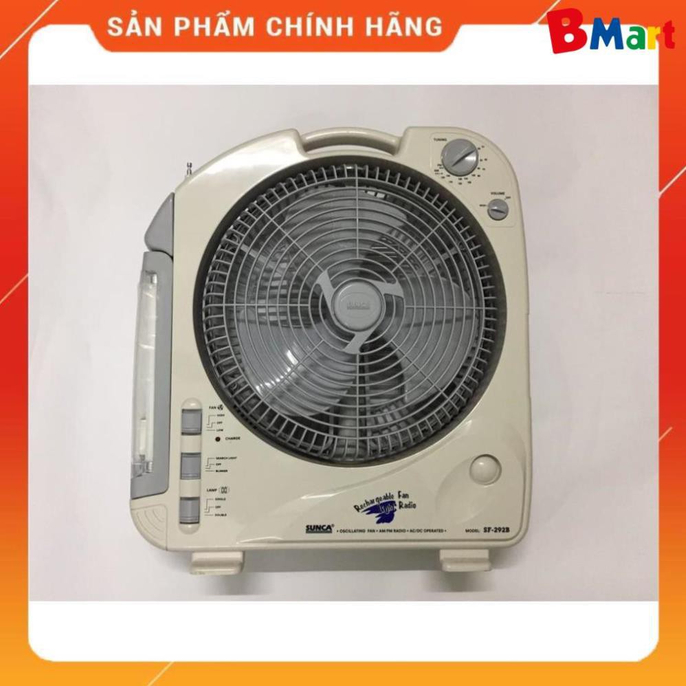 Quạt tích điện Sunca SF-299AL 2 ắc quy, Hàng chính hãng - Bảo hành 12 tháng - BM