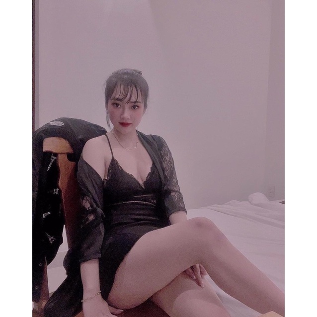 Sét Đầm Ngủ Ren Quyến Rũ, Váy 2 Dây Kèm Choàng Ngủ Phối Ren Mềm Cao Cấp Cho Nữ Từ 40-56kg | BigBuy360 - bigbuy360.vn