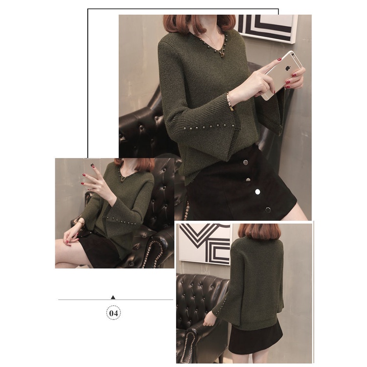 Áolen cổ chữ V form rộng thời trang cho nữ