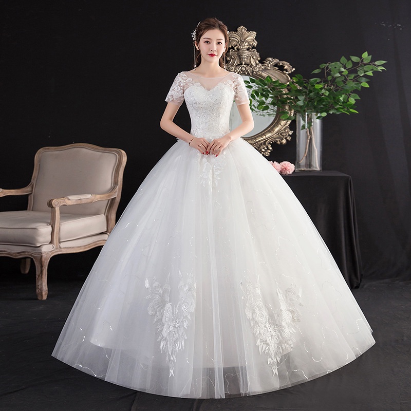 Đầm Cưới Một Mảnh Dáng Ôm Dài Nặng Vừa Vặn Cao Cấp Hepburn Cho Cô Dâu