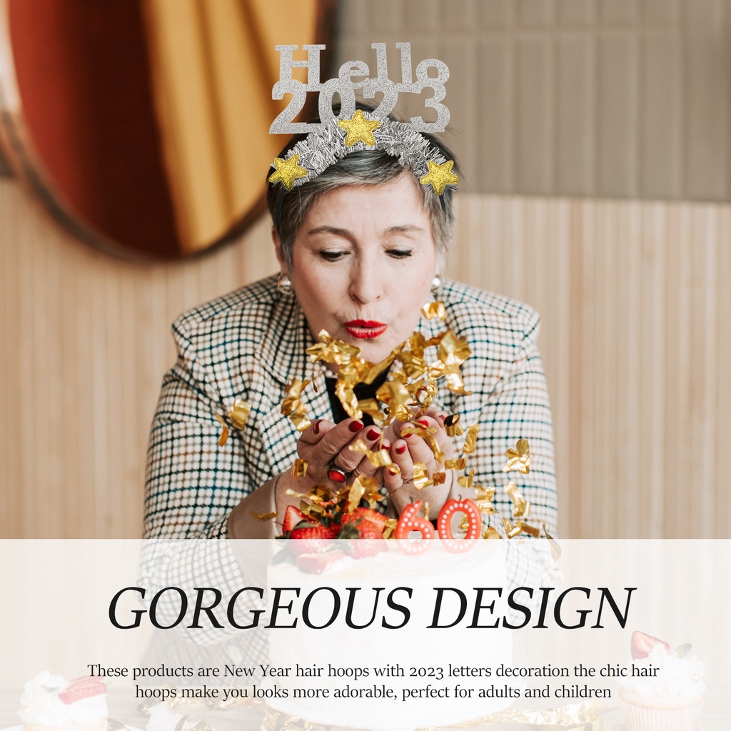 Băng Đô Cài Tóc Trang Trí Chữ Hello 2023 Cho Nữ