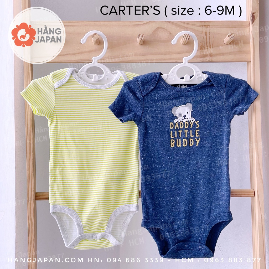Set 2 Bodysuit Carter VNXK cộc tay bé trai size 0-3-6-9-12M mẫu ngẫu nhiên