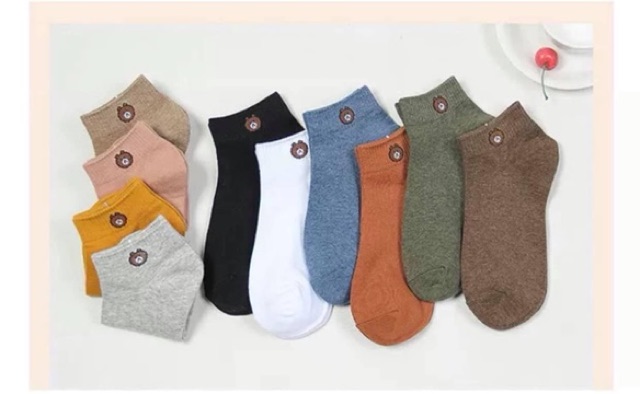 SÉT 10 ĐÔI TẤT CỔ HÌNH GẤU SIÊU YÊU mẫu mới 2019