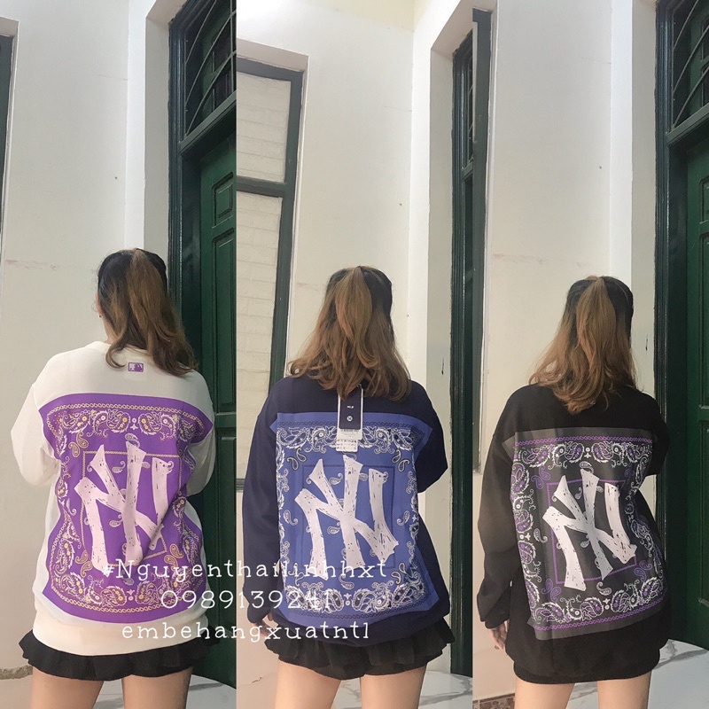 Áo thun nỉ sweater Ny Mlb Paisley