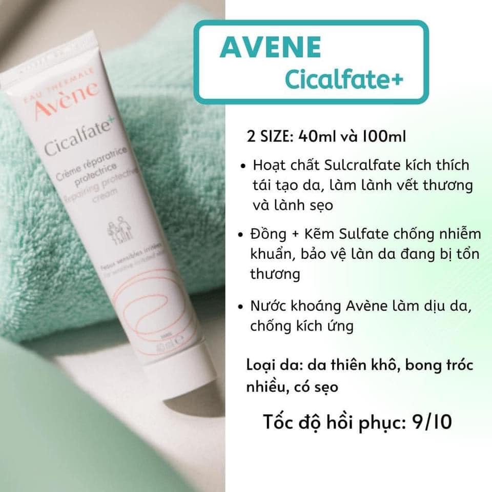 [40ml-100ml ] Kem Avene Cicalfate Repair kem phục hồi, liền sẹo, mờ thâm